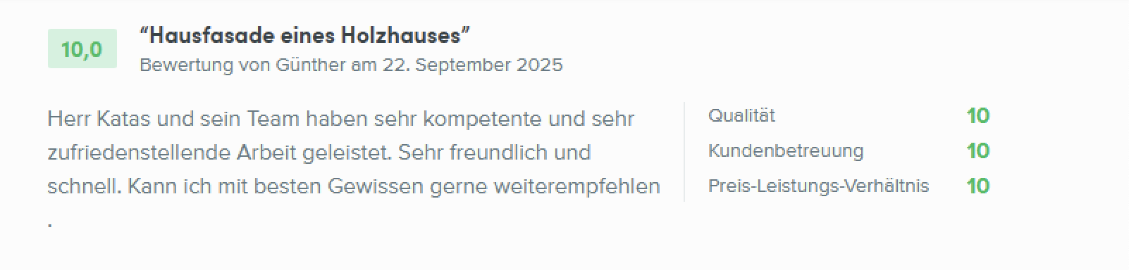Kundenbewertung 1 – A&G Premium Service